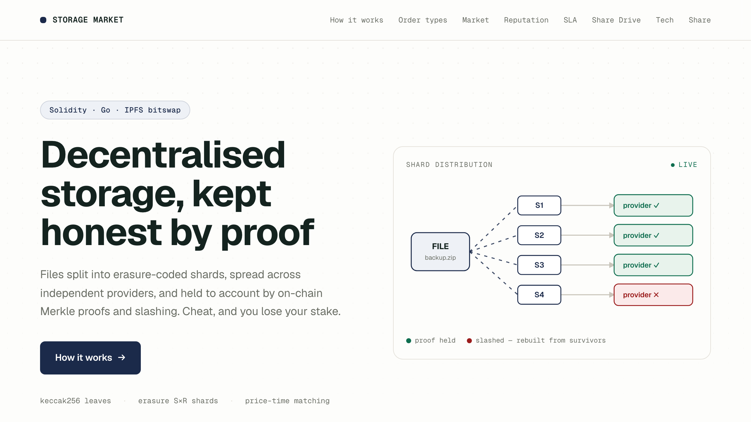 Decentralised Storage Market